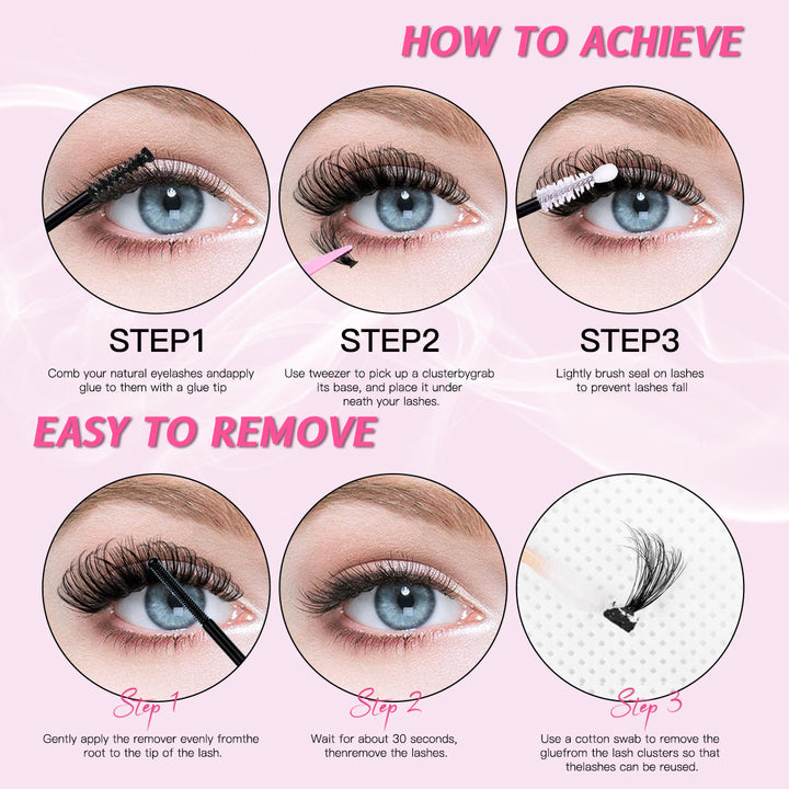 32 Rows Of Eyelashes Book Cluster 640 Segmented Lashes Set