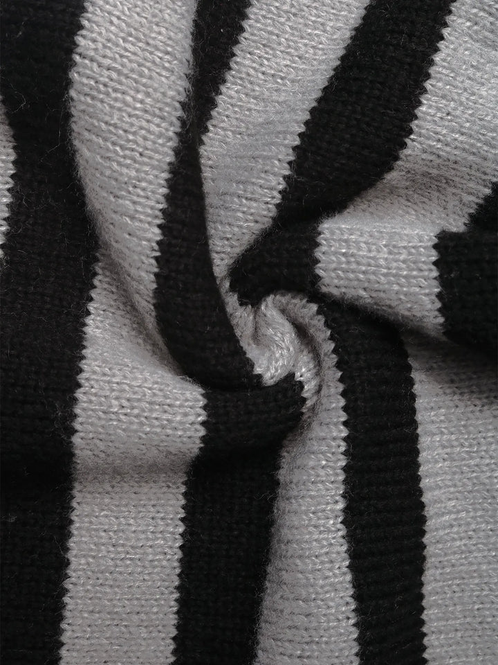 Striped Button Front Long Sleeve Sweater