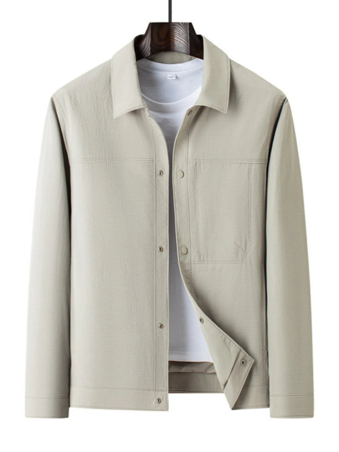 Men's Plus Size Button Up Long Sleeve Jacket