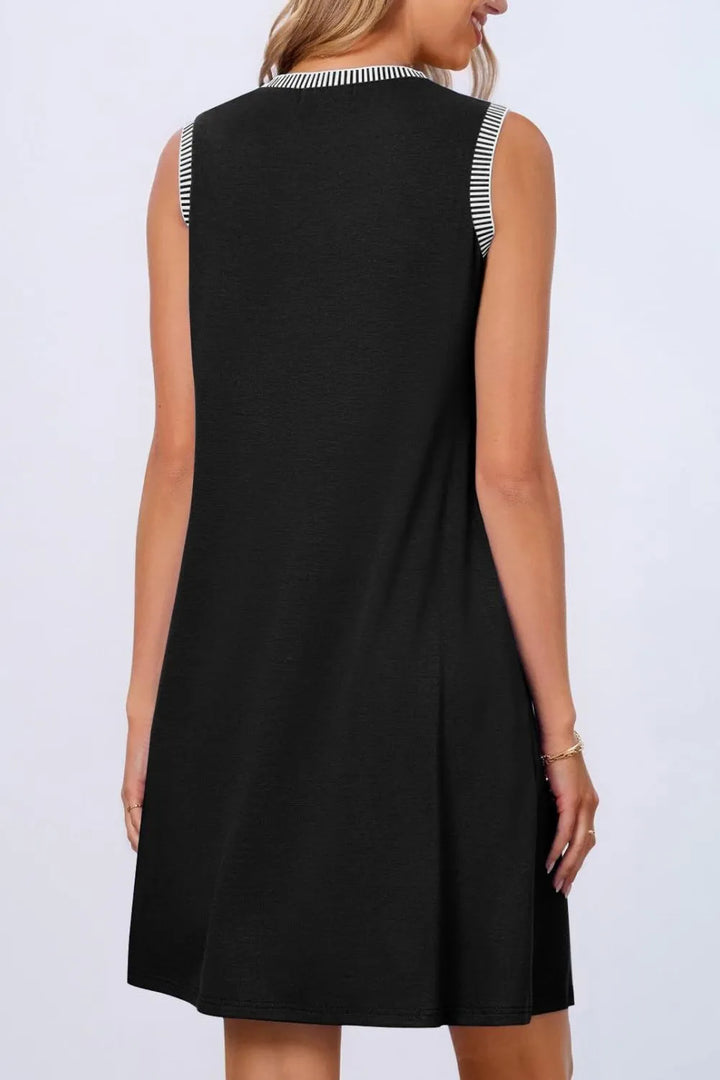 Round Neck Sleeveless Mini Tank Dress
