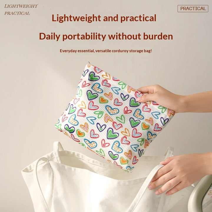 New Corduroy Clutch Cosmetic Bag For Women