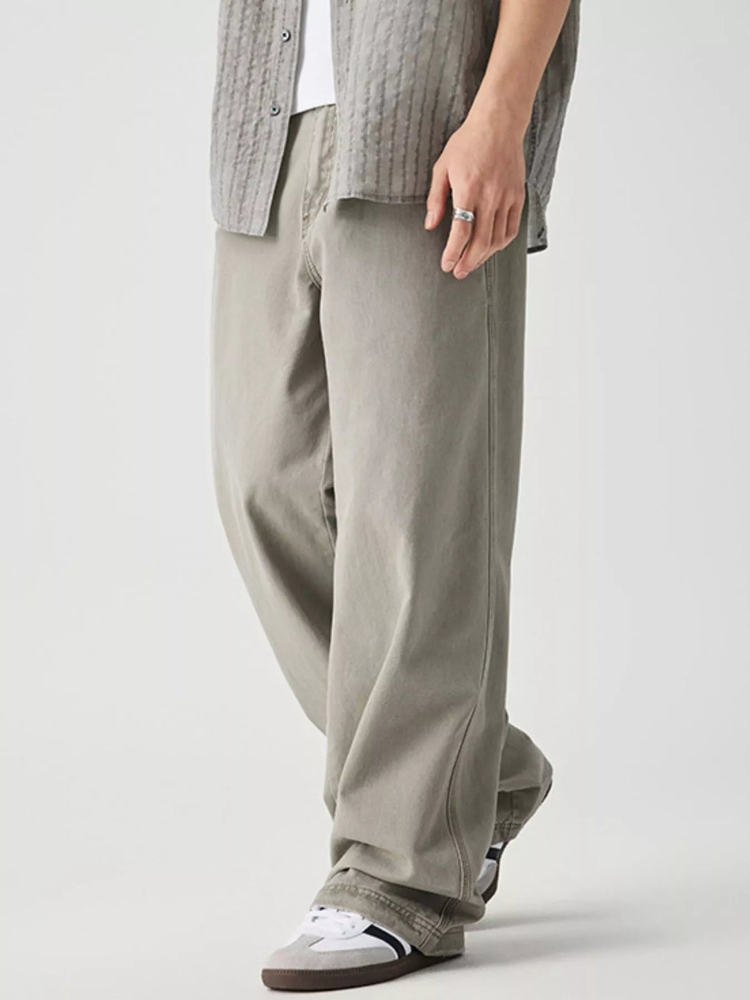 Men's Wide Leg Pants with Pockets