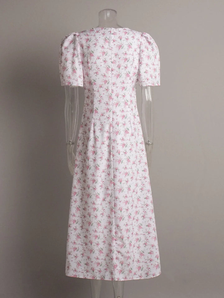 Floral Print Short Sleeve Dress