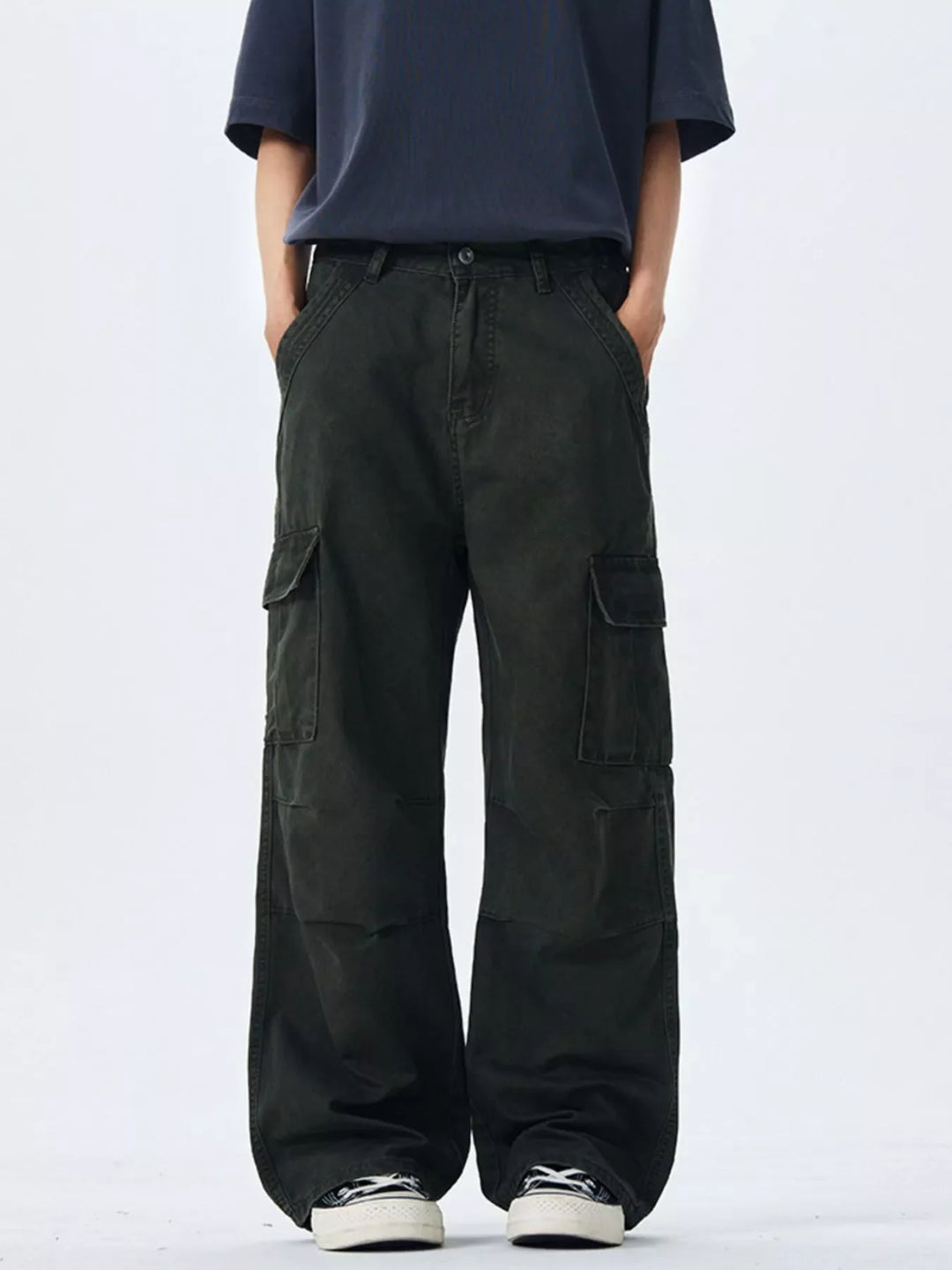 Men's Full Size Wide Leg Cargo Pants Plus Size