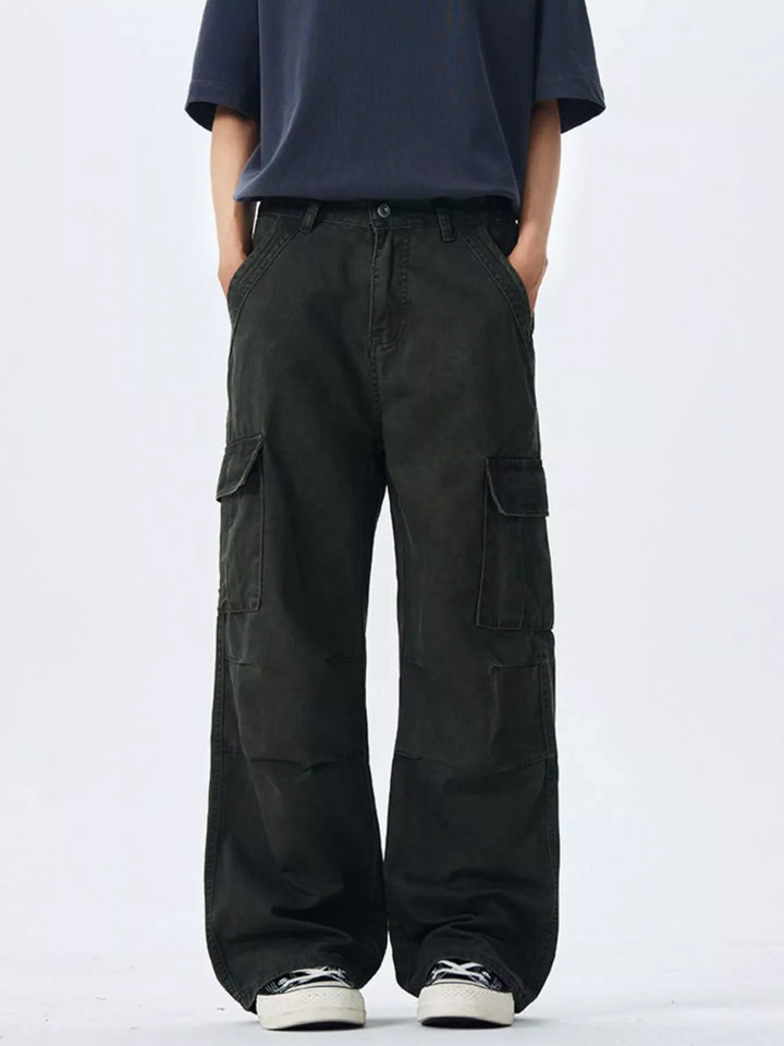 Men's Full Size Wide Leg Cargo Pants Plus Size