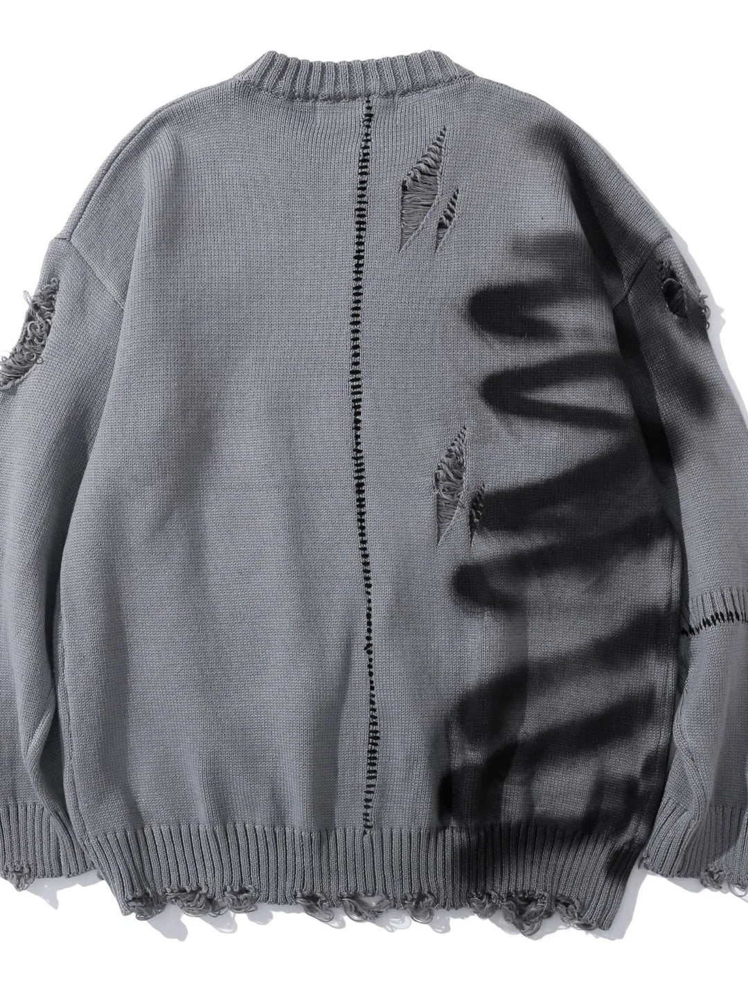 Men's Distressed Oversized Knit Sweater
