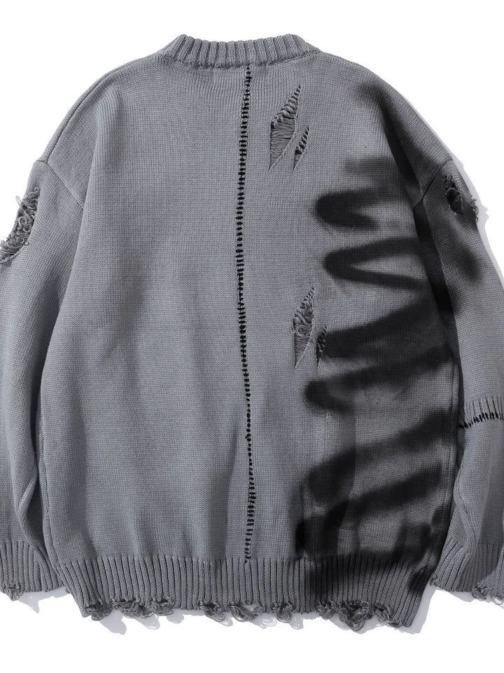Men's Distressed Oversized Knit Sweater