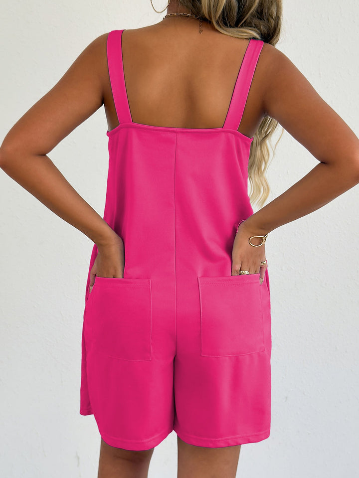 Sleeveless Casual Romper with Side Pockets