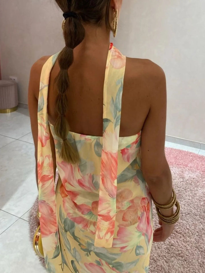 Printed Tube Maxi Dress