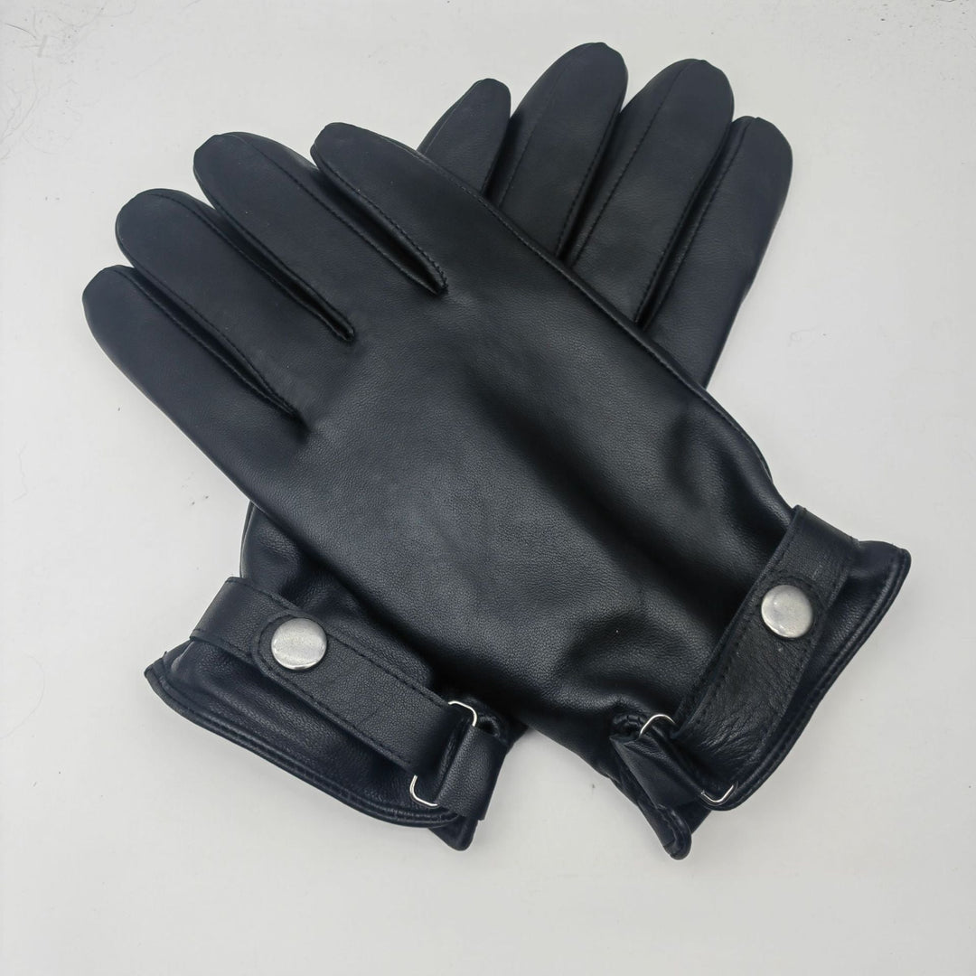 Mens Simple Stylish Waterproof Leather Gloves For Outdoor Cycling