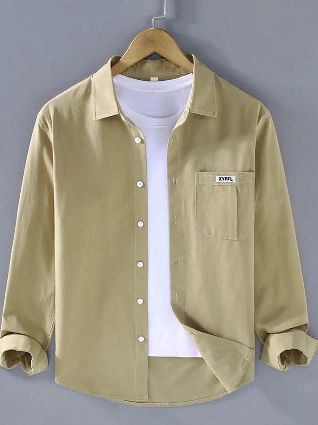 Men's Plus Size Button Up Long Sleeve Shirt