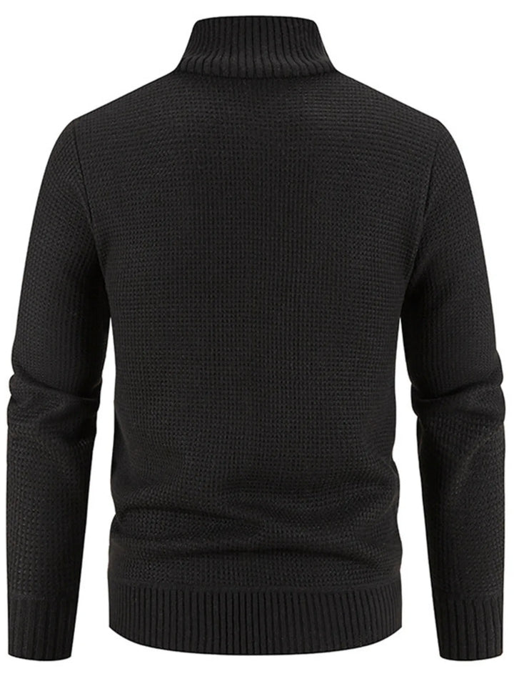 Men's Plus Size Quilted Knit Bomber Jacket with Stand Collar