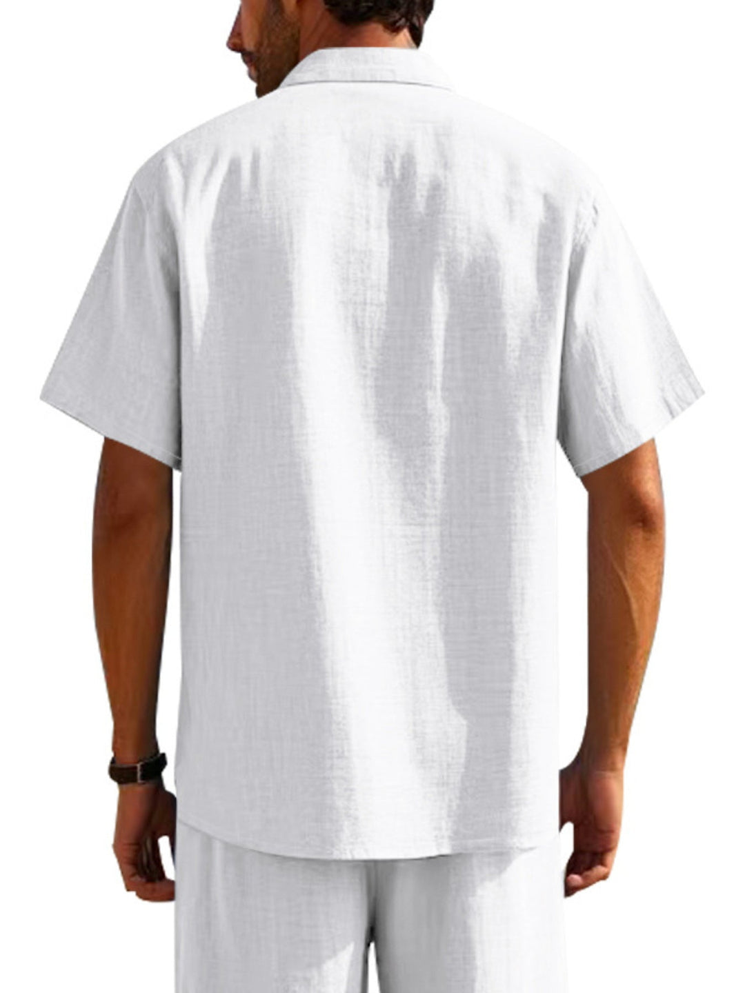 Men's Full Size Short Sleeve Shirt with Pockets Plus Size