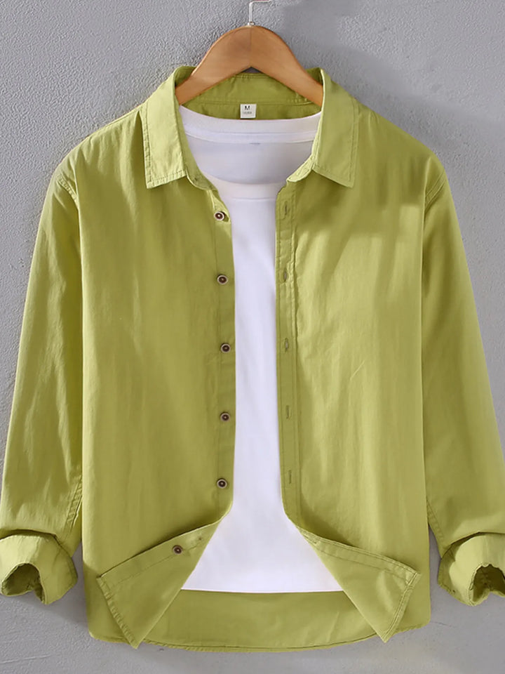 Men's Plus Size Long Sleeve Button-Up Shirt