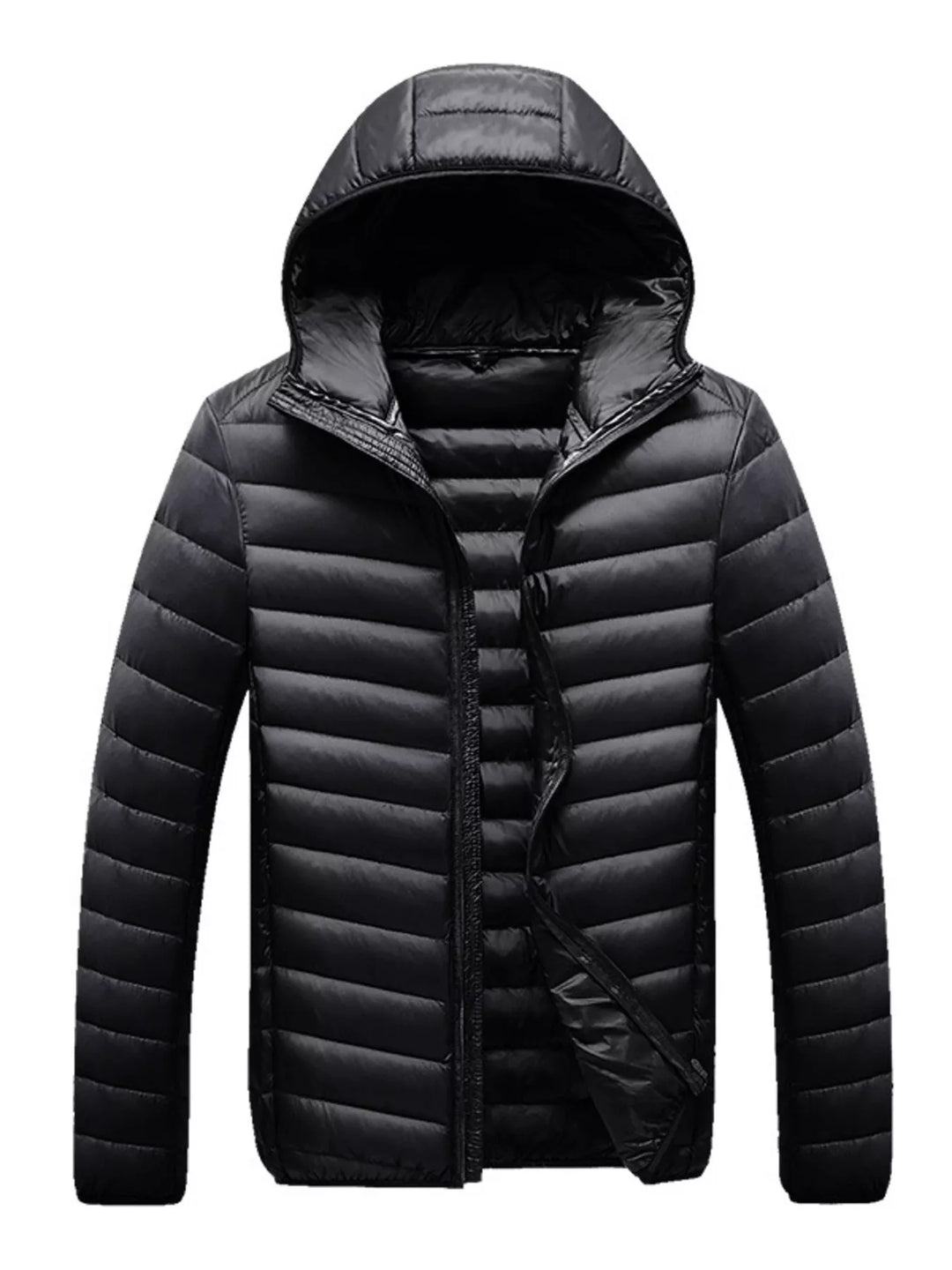 Men's Plus Size Lightweight Hooded Puffer Jacket