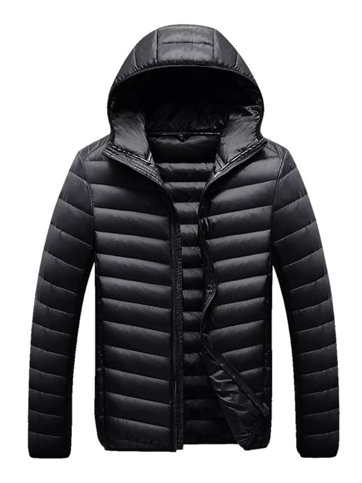 Men's Plus Size Lightweight Hooded Puffer Jacket