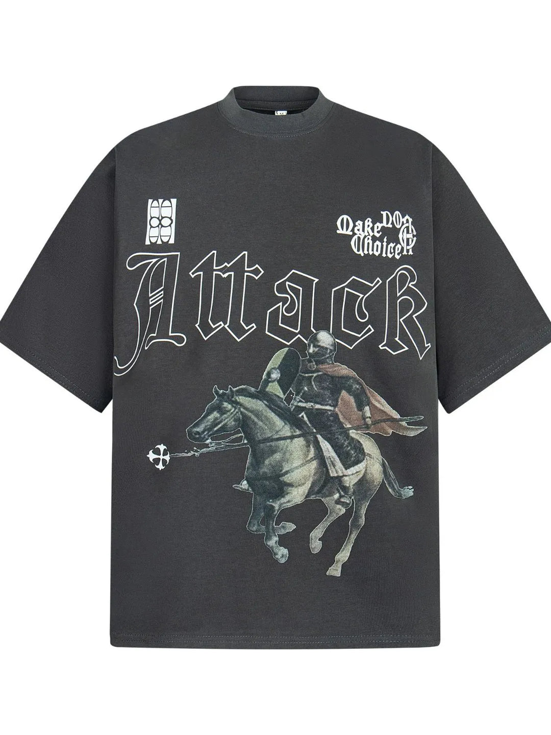 Men's Medieval Knight Print Oversized T-Shirt