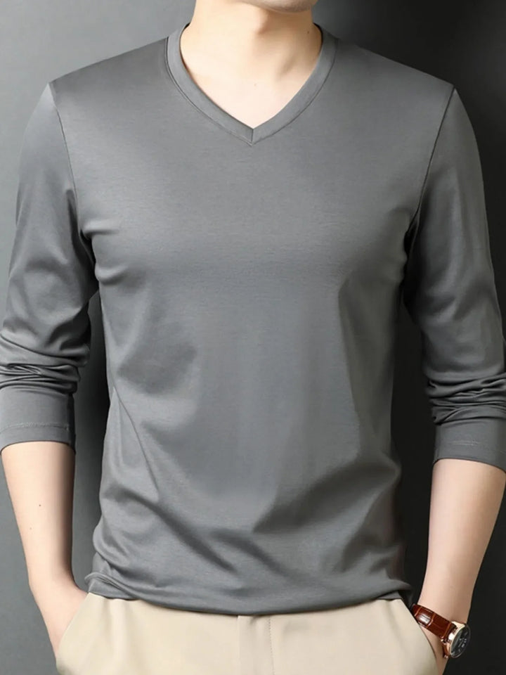 Men's V-Neck Long Sleeve T-Shirt