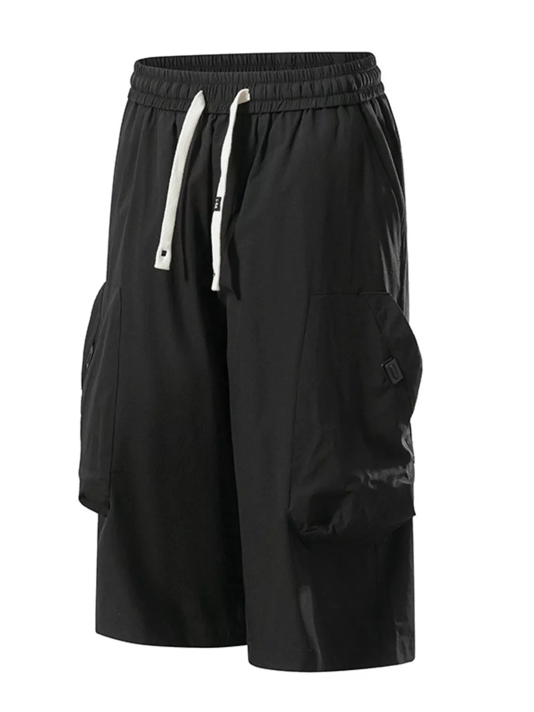 Men's Plus Size Casual Cargo Capris with Drawstring Waist