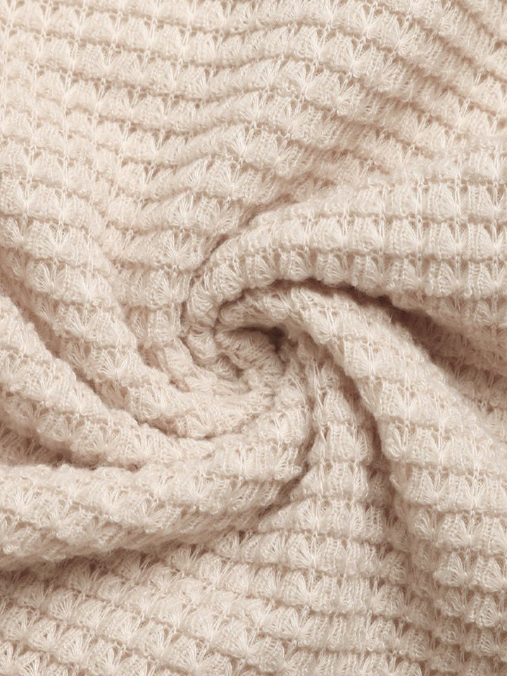 Textured Knit Bubble Hem Mini Dress