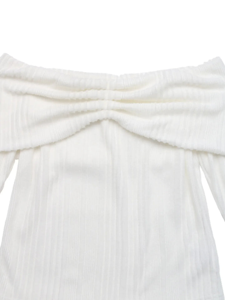 Off-Shoulder Ribbed Knit Top