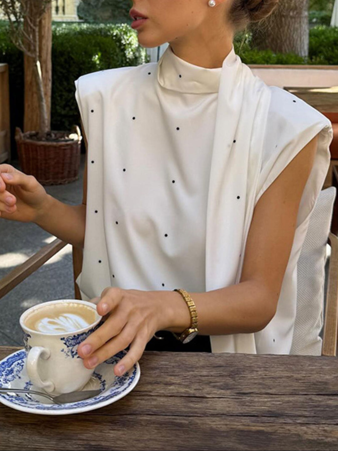 Polka Dot High Neck Tank