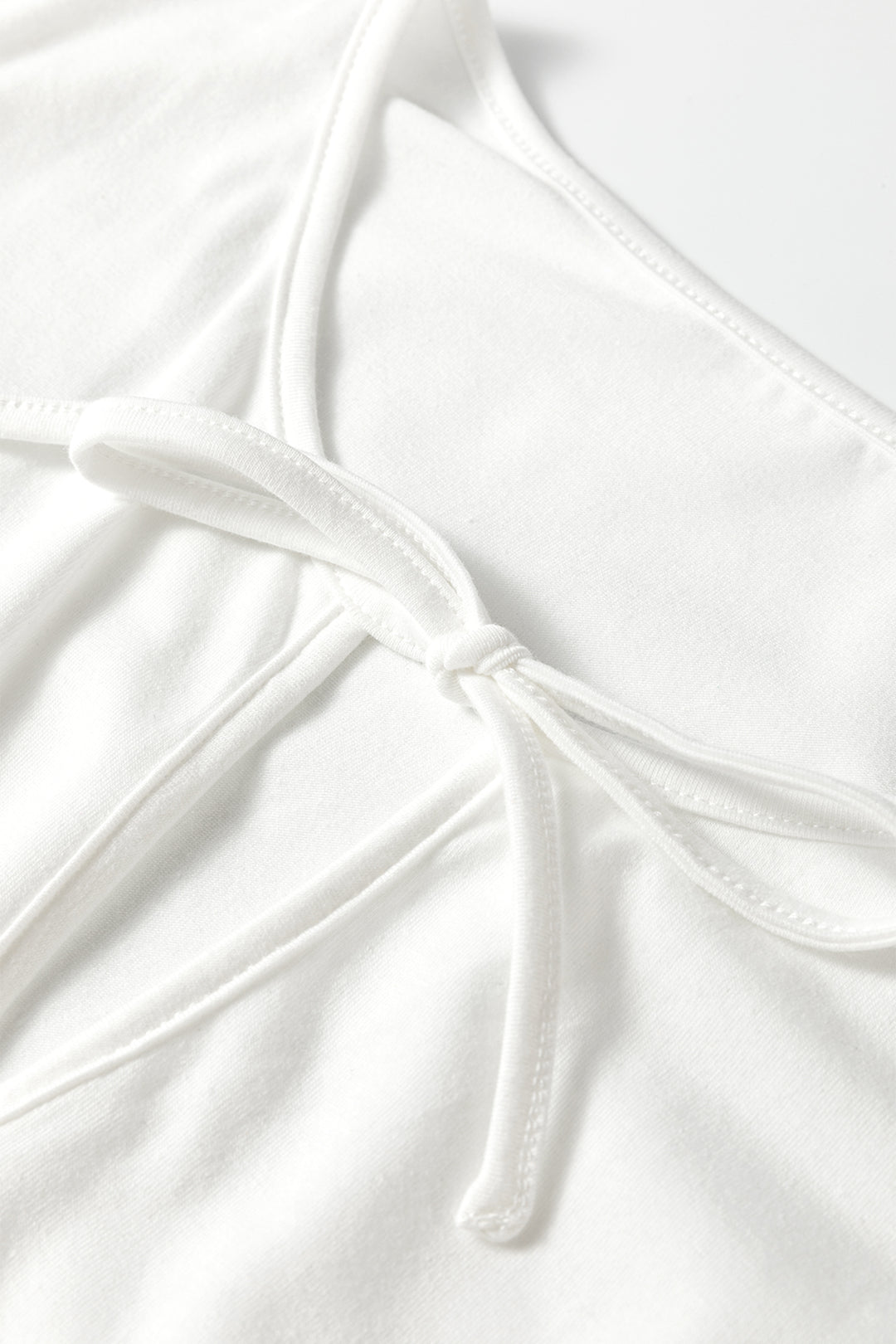 White Plus Size Solid Color Bow Tie Peplum Tank Top