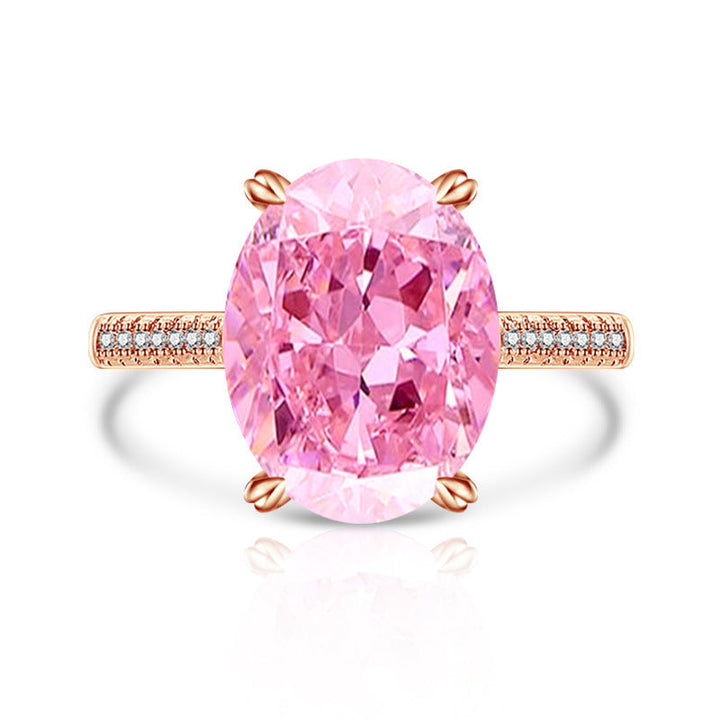 Female Versatile Casual Papalacha High Carbon Diamond Ice Flower Ring