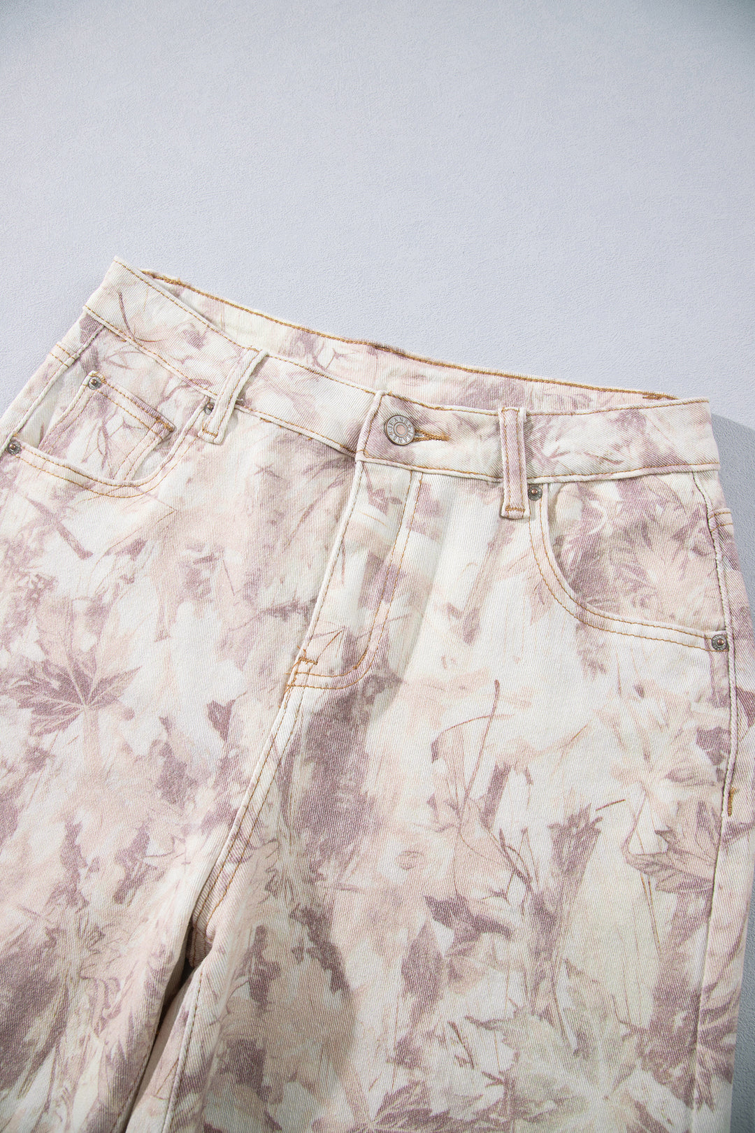 Khaki Woodland Camo Tummy Control Denim Wide Leg Jeans