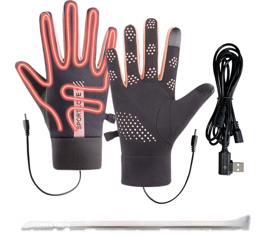 Outdoor Waterproof USB Three-Setting Temperature-Controlled Heated Gloves