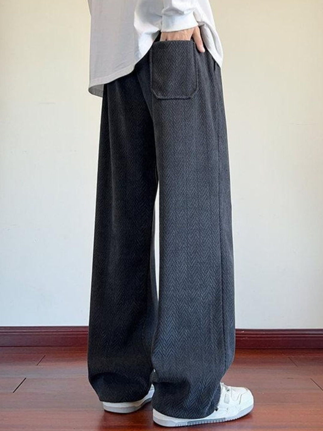 Men's Plus Size Textures Wide Leg Pants