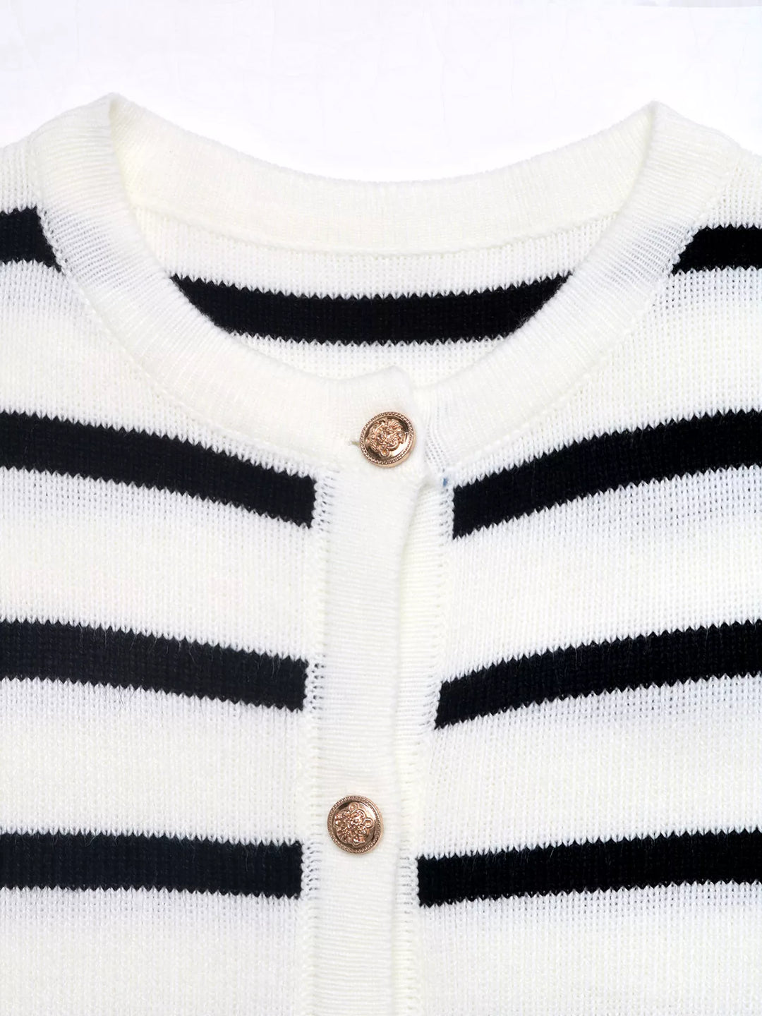 Striped Button-Front Cardigan