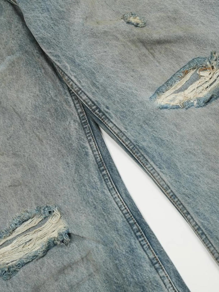 Men's Distressed Wide Leg Jeans