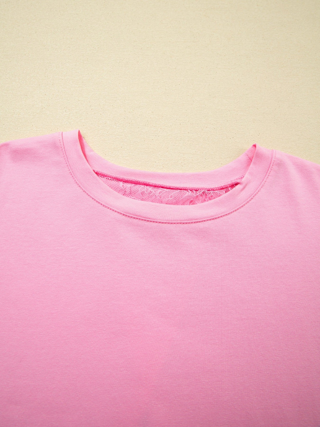 Floral Lace Patchwork Half Sleeve Oversize Tee