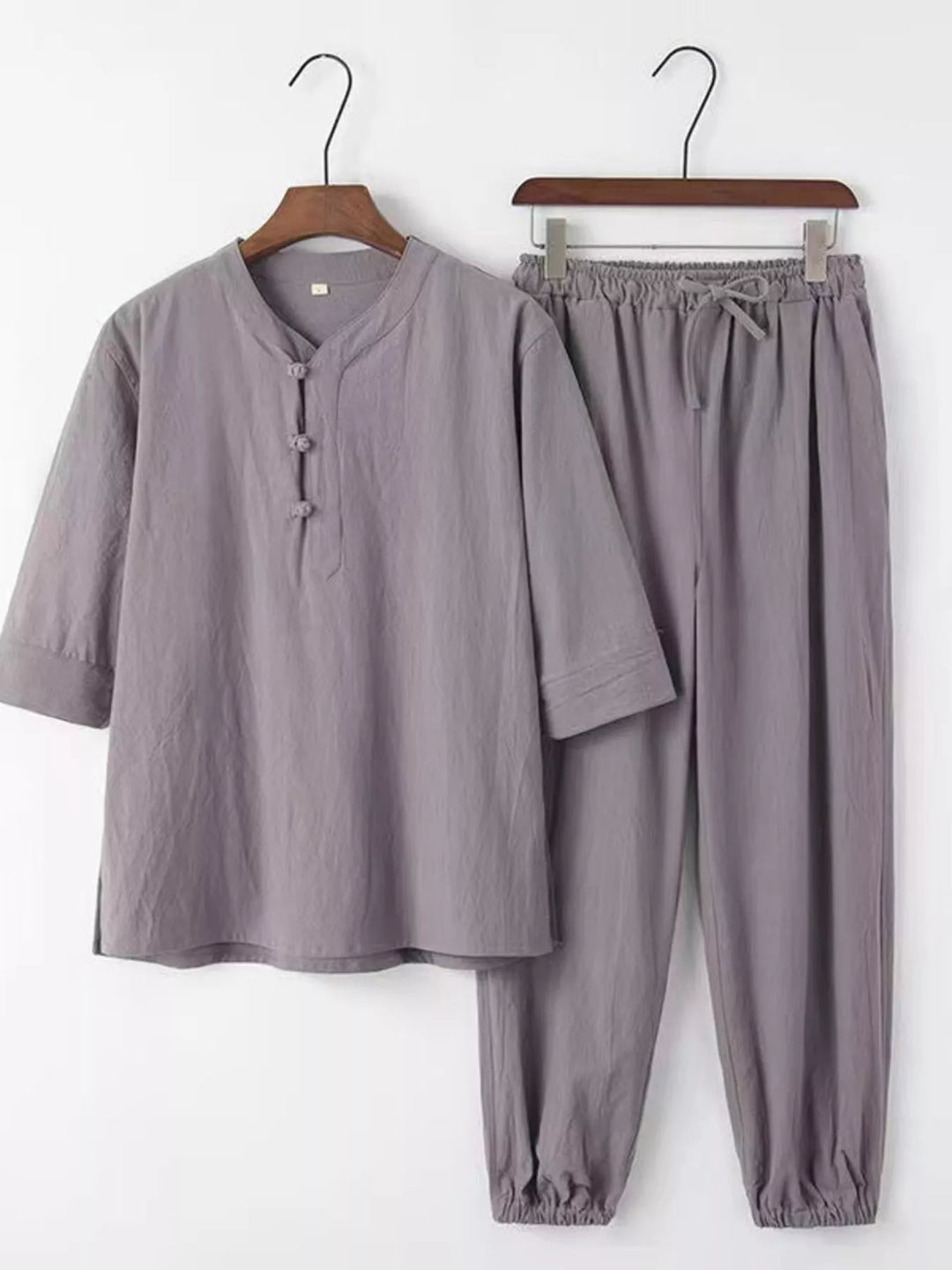 Men's Plus Size 3/4 Sleeve Top and Pants Set