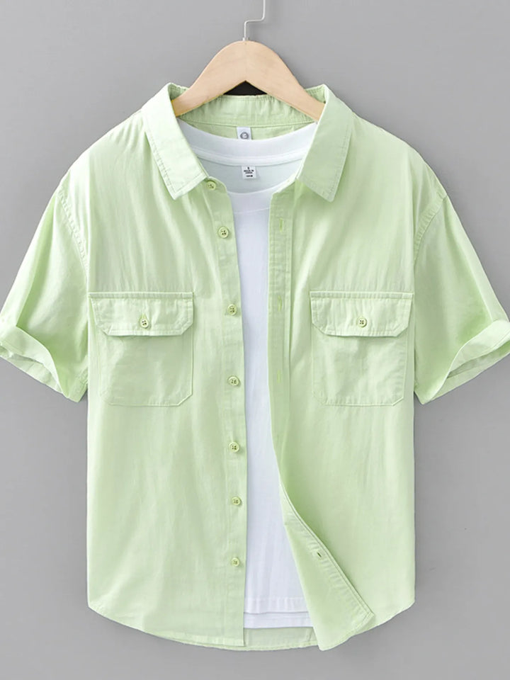 Men's Plus Size Button Up Short Sleeve Shirt