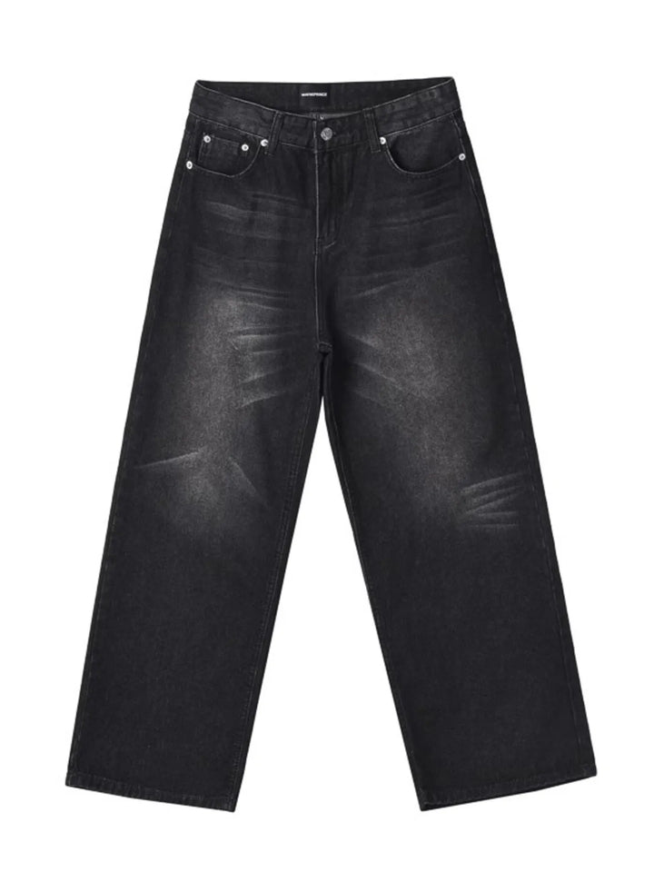 Men's Full Size Wide Leg Washed Baggy Jeans Plus Size