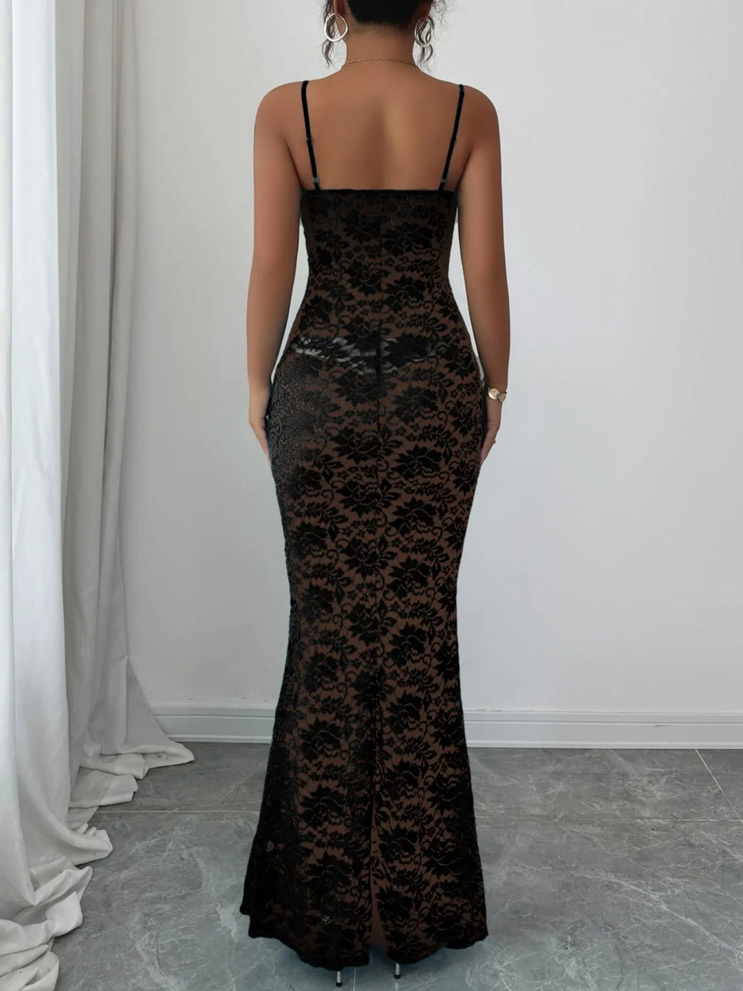 Lace Square Neck Maxi Cami Dress