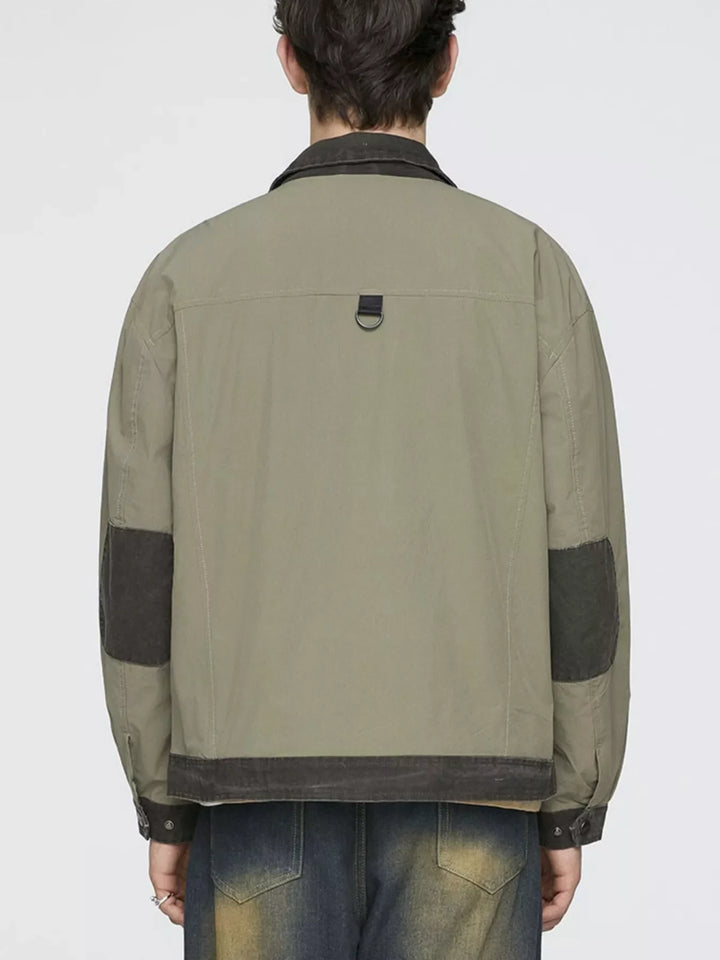 Men's Plus Size Snap Down Long Sleeve Jacket