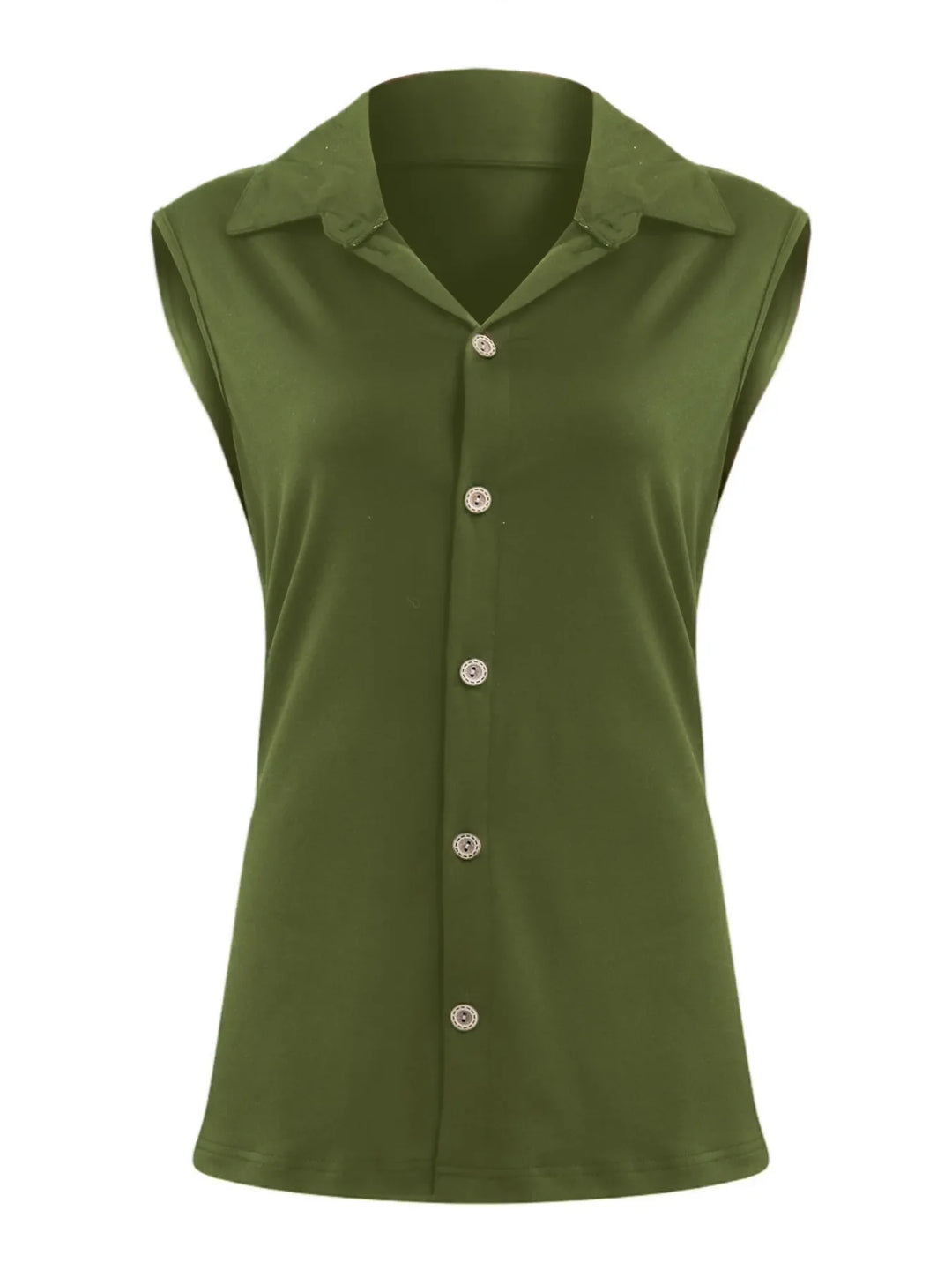 Button Down Sleeveless Top