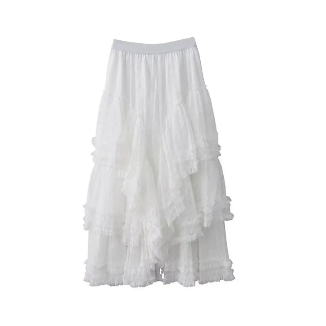 Lace Layered Long Skirt – Elegant Gothic Lolita Princess