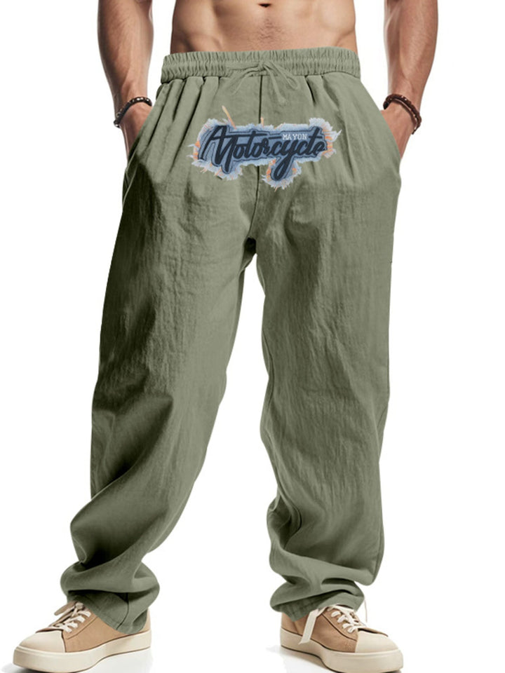 Men's Full Size Drawstring Letter Casual Pants Plus Size