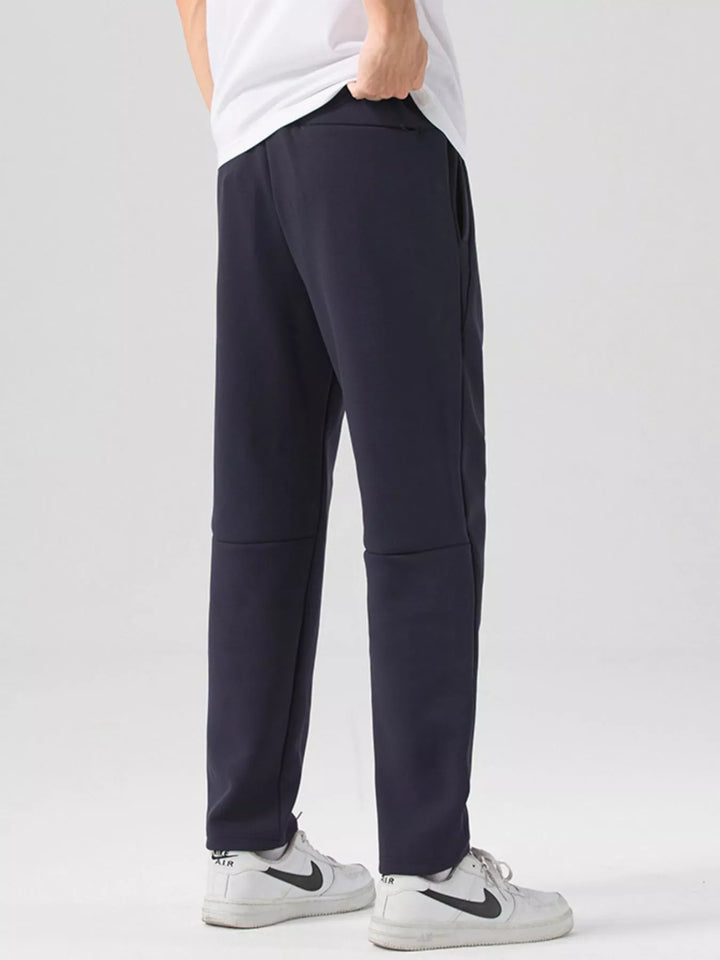 Men's Plus Size Casual Drawstring Straight-Leg Pants