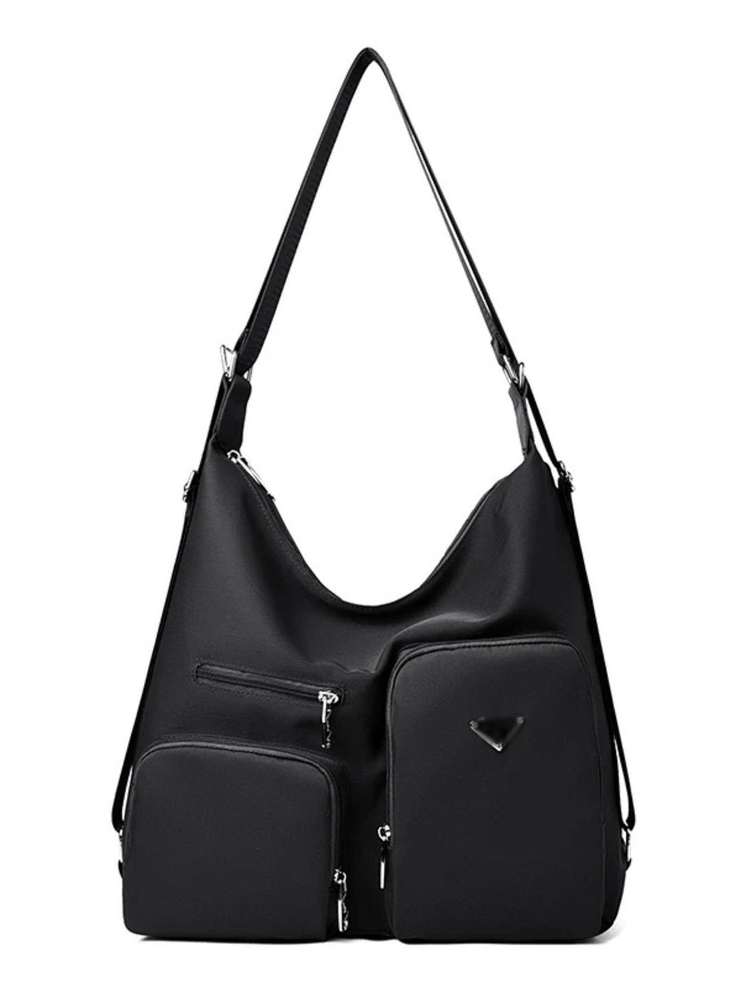 Multi-Pocket Lightweight Nylon Shoulder Bag