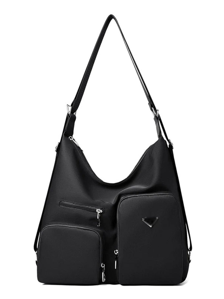Multi-Pocket Lightweight Nylon Shoulder Bag