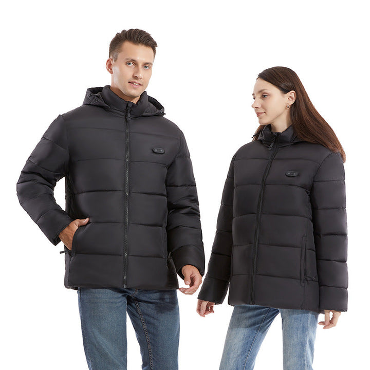 Smart Heating DC Warm Two-color Heating Constant Temperature Cotton-padded Coat