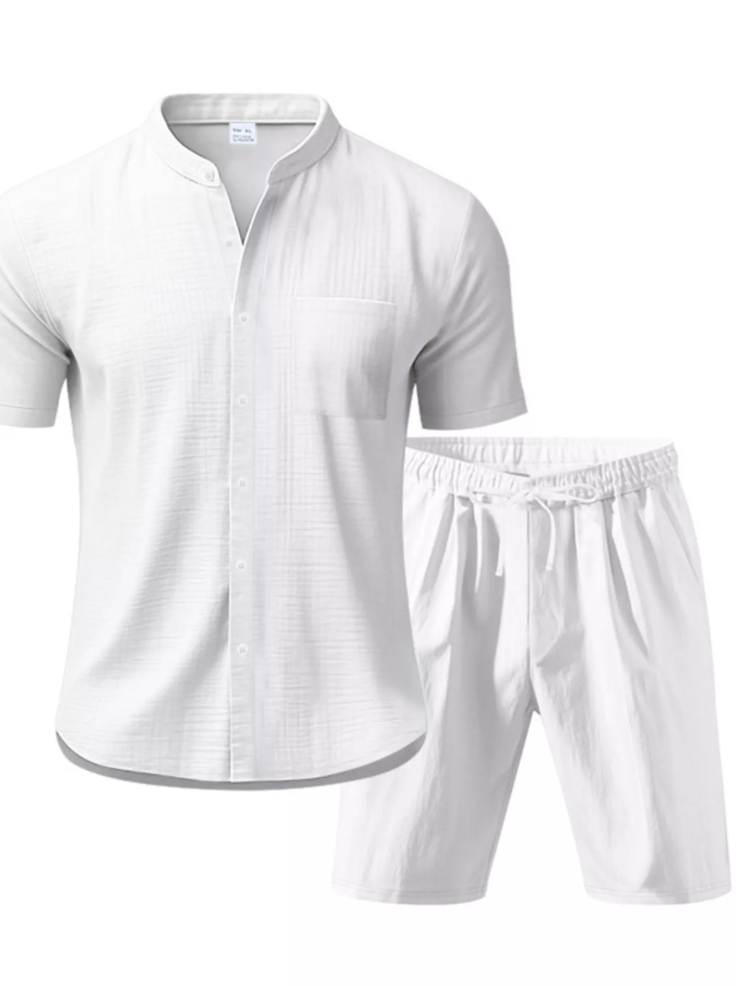 Men's Full Size Casual Short Sleeve Shirt and Shorts Set Plus Size