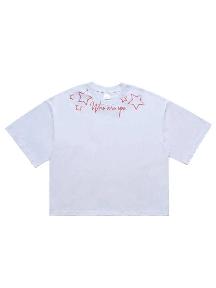 Men's Who Are You Star Graphic Round Neck T-Shirt