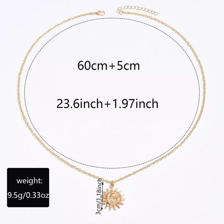 18K Gold-Plated Sunburst Pendant Necklace