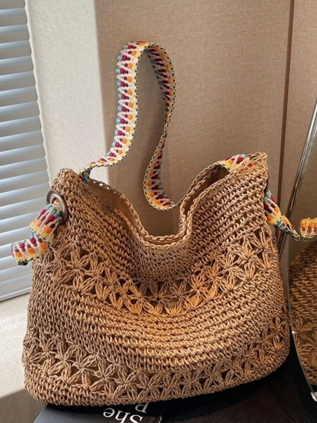 Woven Straw Shoulder Bag